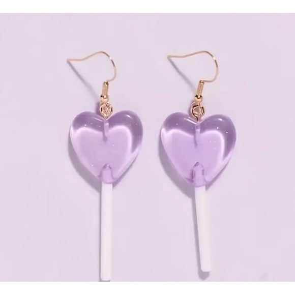 Heart Lollipop Earrings, new - Picture 1 of 2